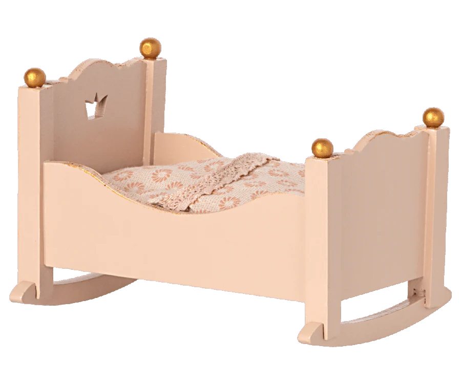 Maileg Cradle, Baby mouse - Rose