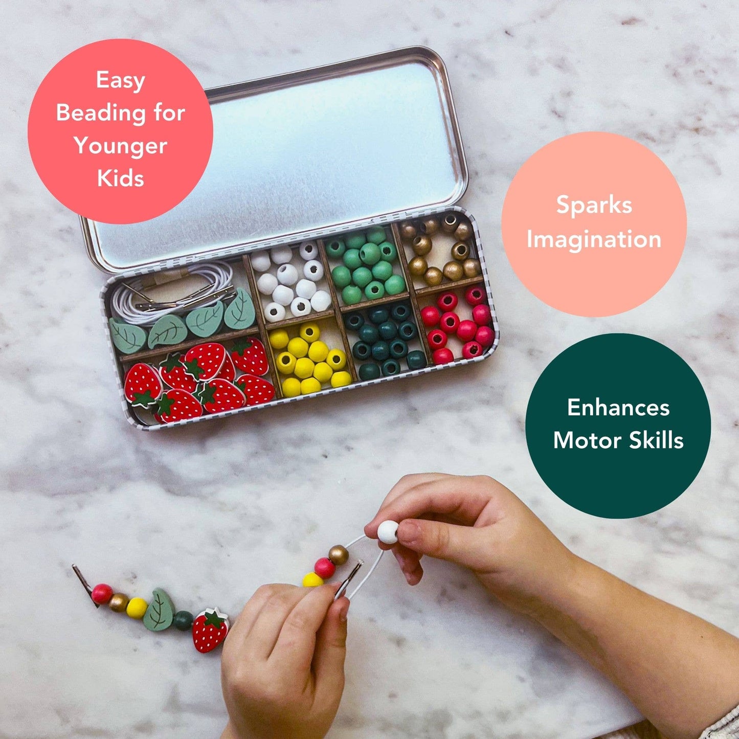 Strawberry Bracelet Bead Kit (Makes 5 Bracelets)