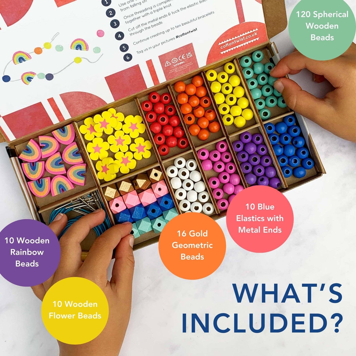 Rainbow & Flower Bracelet Making Kit (Makes 10 Bracelets)