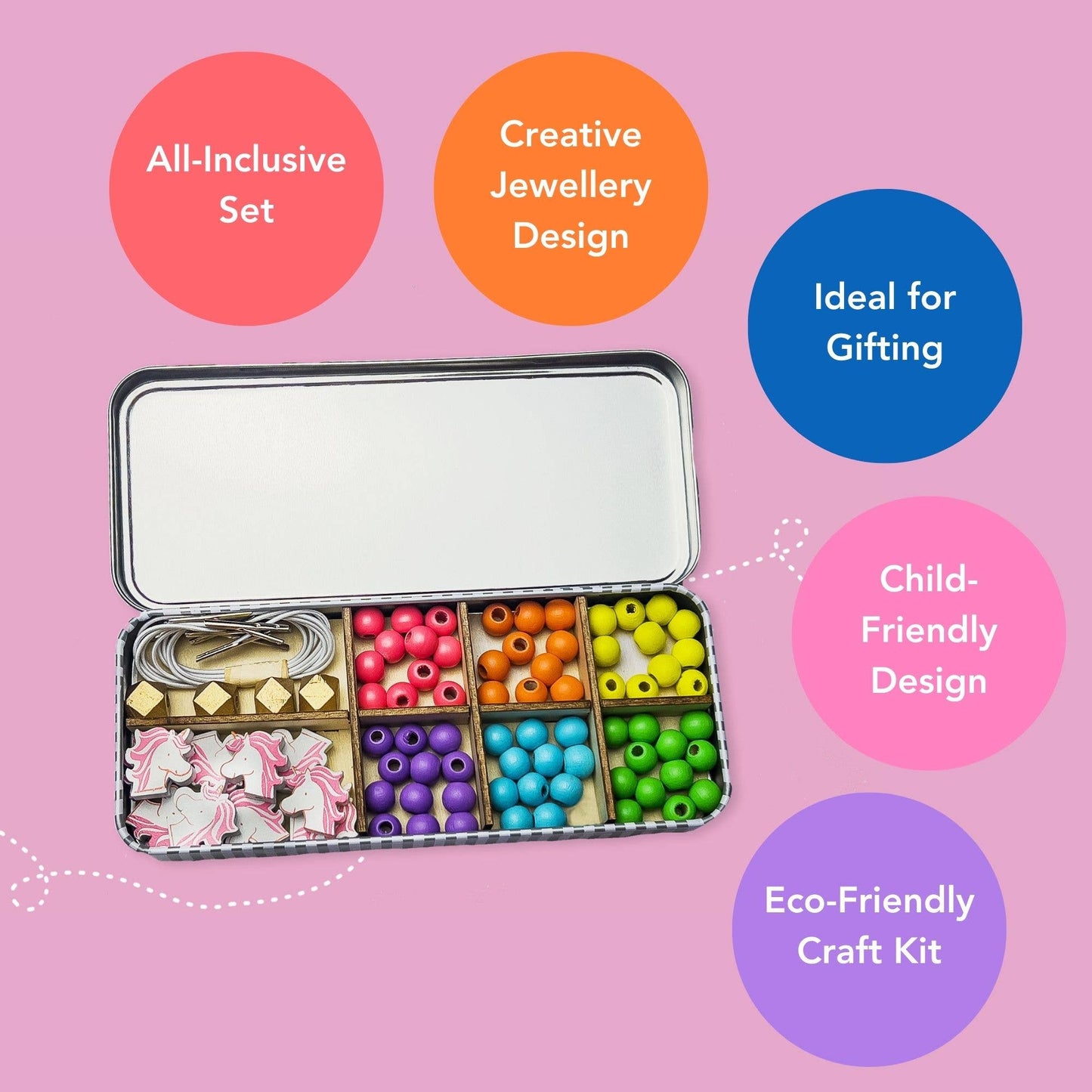 Unicorn Bracelet Bead Kit (Makes 5 Bracelets)