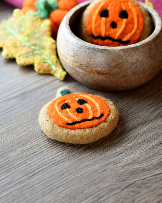 Felt Frazzled Pumpkin Cookie