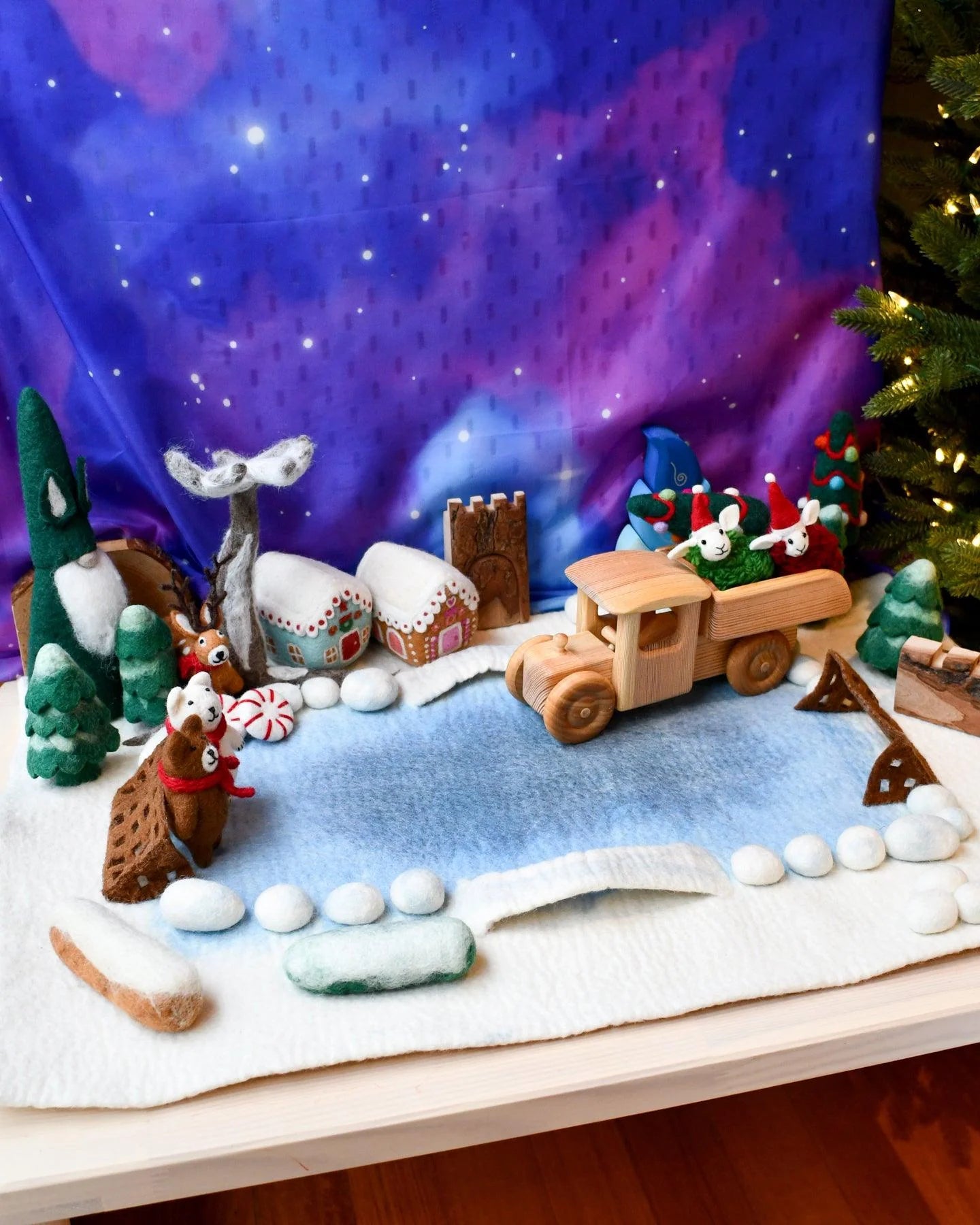 Tara Treasures Large Snow Ice Rink Play Mat Playscape