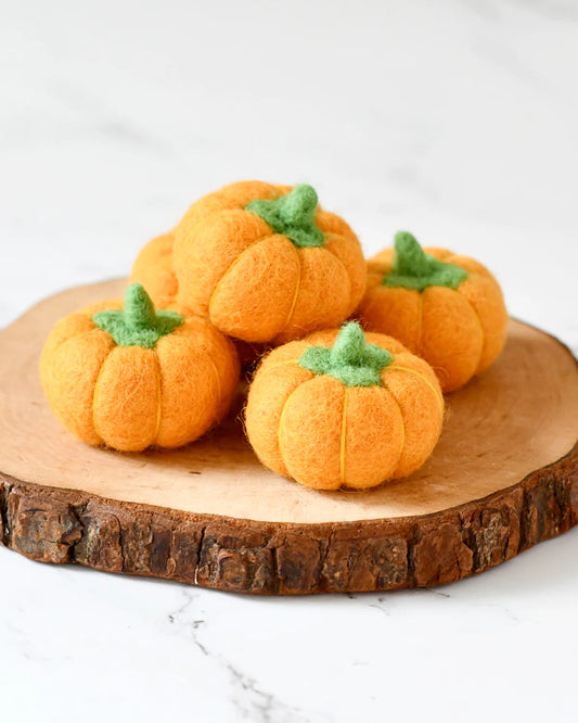 Felt Pumpkins (Orange Coloured) - 5 Pumpkins