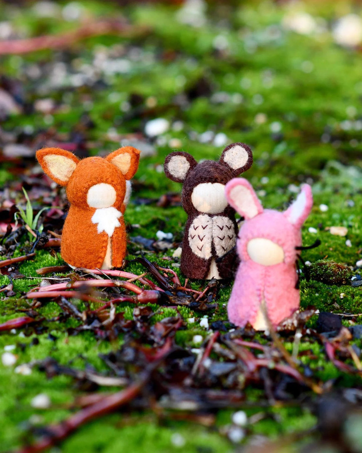 Tara Treasures Woodlands Peg Doll Set | Bear, Rabbit, and Fox