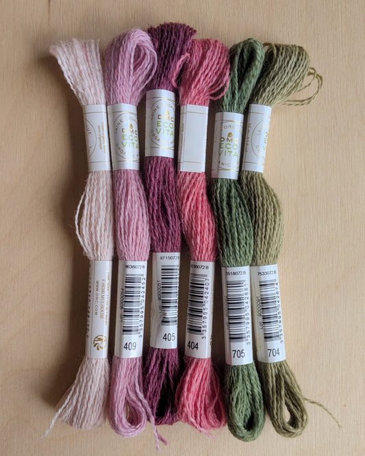 Garden Blooms 6-Pack | Eco Vita Naturally Dyed Organic Wool Embroidery Thread