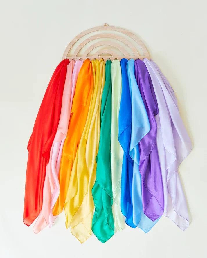 Sarah's Silks Large Rainbow Playsilk Display