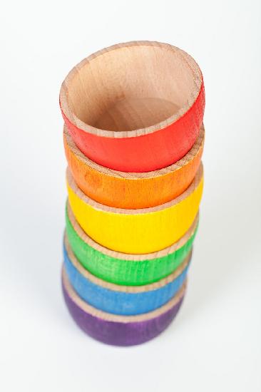 Grapat Wood Coloured Bowls 6 pcs