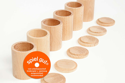 Grapat Wood Natural Cups With Lids x 6