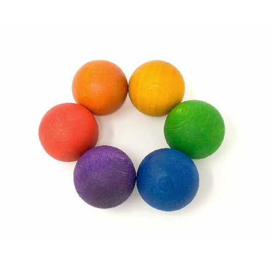Grapat Wood Coloured Balls 4.5cm 6 pcs