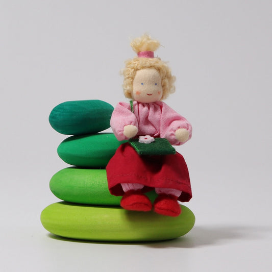 Grimm's Doll - Lime Dress Child (Dollhouse Size)