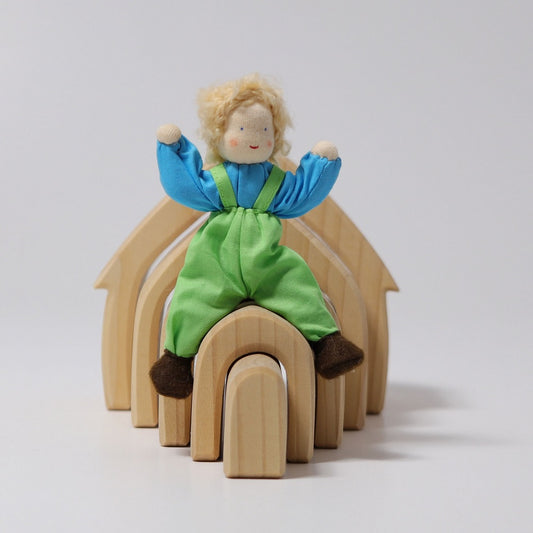 Grimm's Doll - Lime Pants Child (Dollhouse Size)