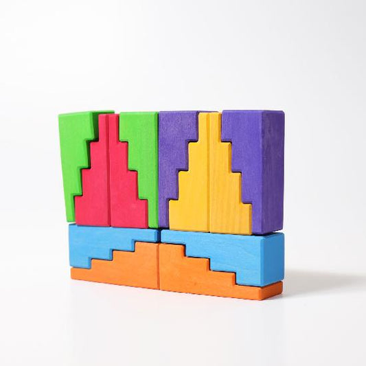 Grimm's Blocks Stepped Roof Rainbow