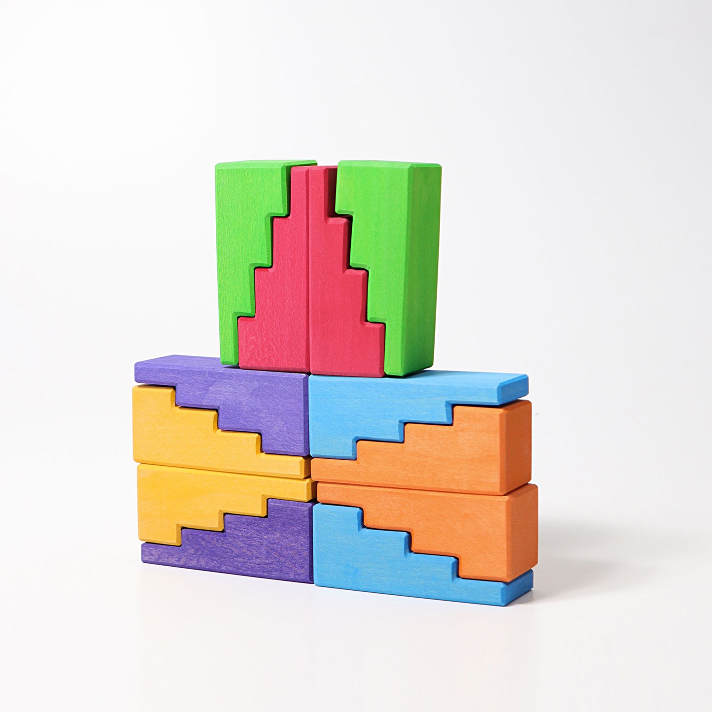 Grimm's Blocks Stepped Roof Rainbow