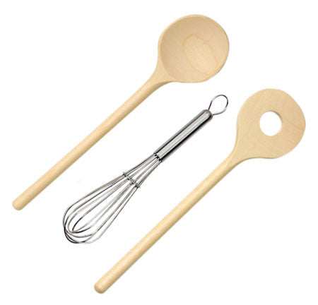 Wood / Stainless utensil set (3 pcs)
