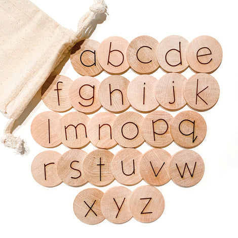 1.5" Alphabet Discs | double sided lower and uppercase set of 26