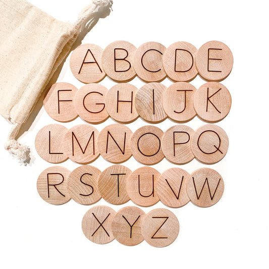 1.5" Alphabet Discs | double sided lower and uppercase set of 26