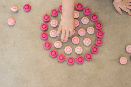 Grapat Wood Mandala Flowers 36 pcs (Pinks)