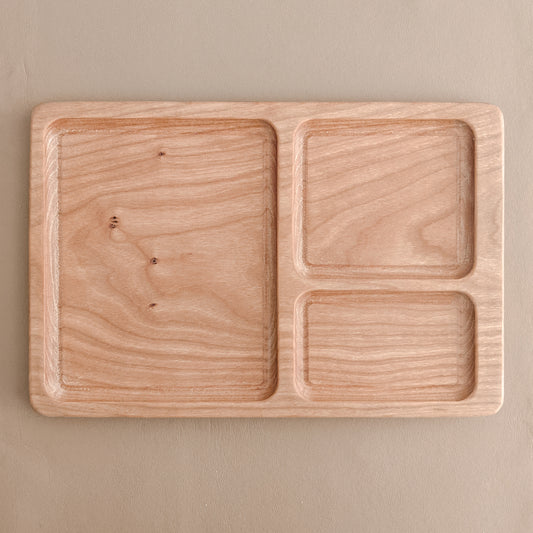 Three Part Card Tray | Cherry Wood
