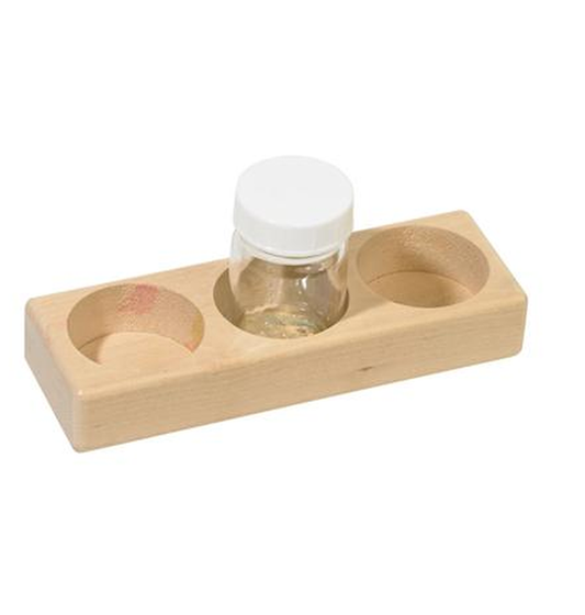 Wooden Holder for 3 Paint Jars w/ Lids