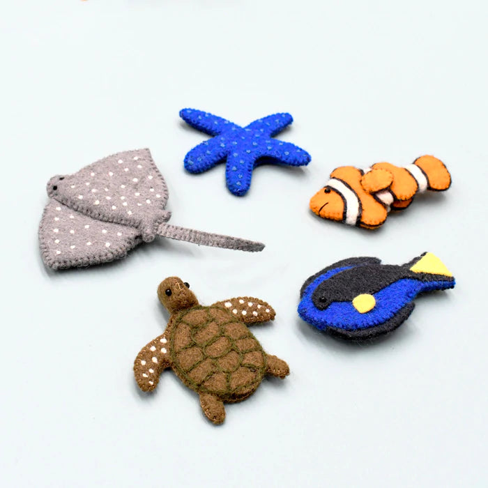 Coral Reef Under the Sea - Finger Puppet Set