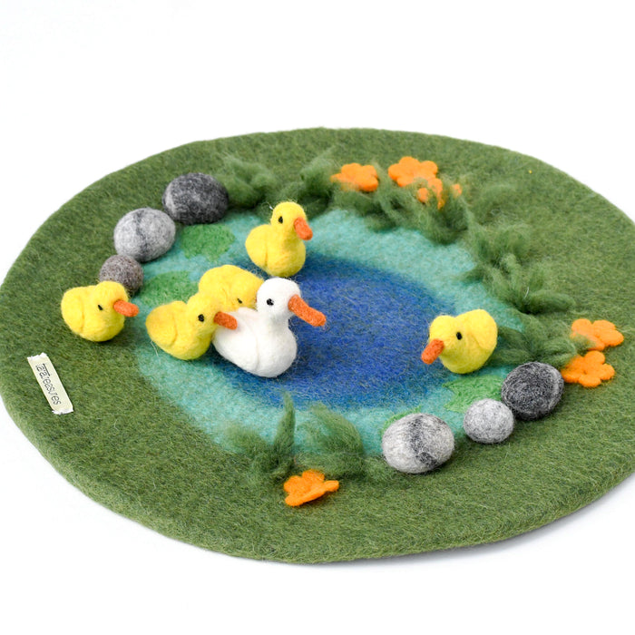 Duck Fishing Game Pond Pool With 5 Ducklings Set Kid Educational Preschool Toy