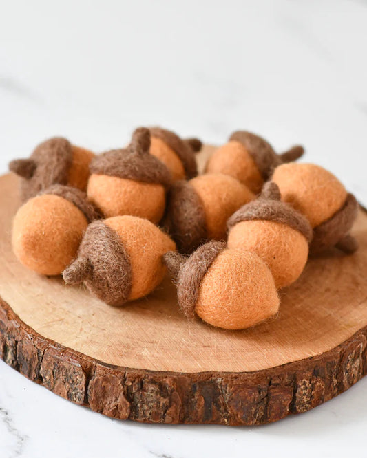 Felt Acorns (Brown) - 10 Acorns