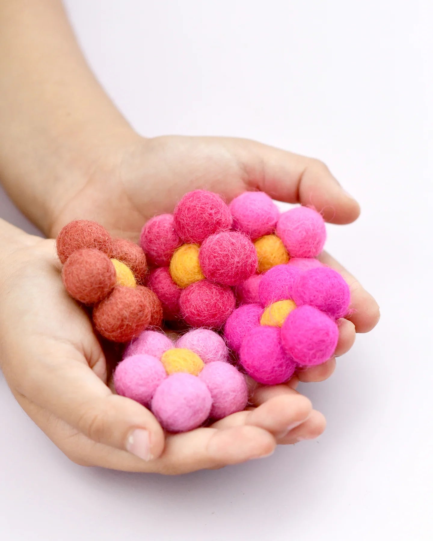 Felt Daisy Flowers (Pink Shades) - 5 Flowers