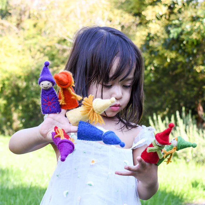 Tara Treasures Rainbow Colourful Gnomes Finger Puppet Set