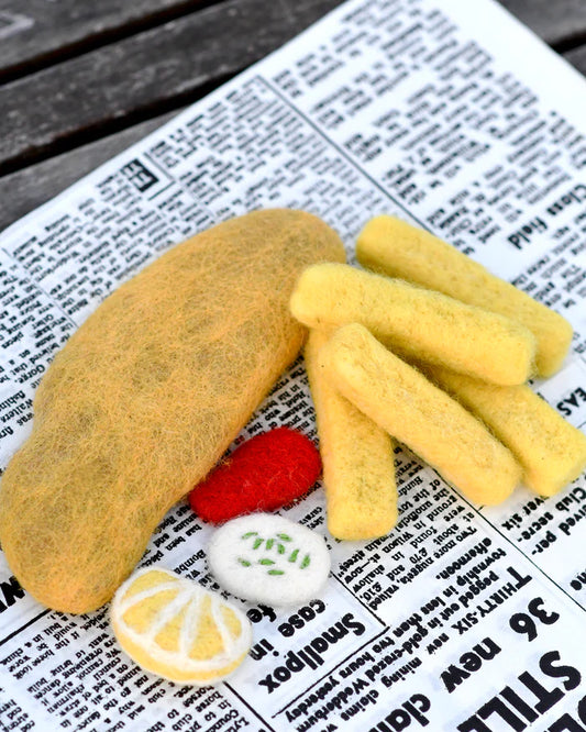 Felt Fish and Chips Stack