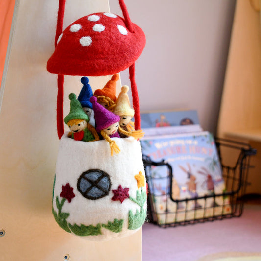 Tara Treasures Felt Mushroom Toadstool Bag