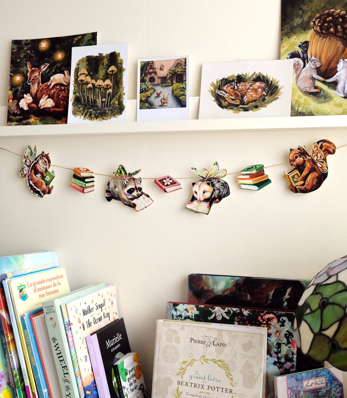 Animals Reading Books Paper Garland | DIY Garland Kit