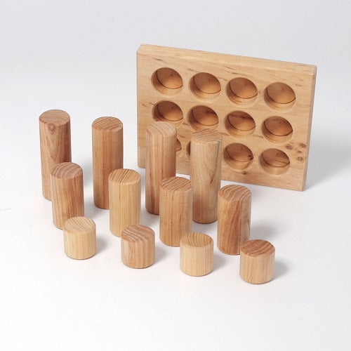 Grimm's Sorting Board With Rollers, Natural 12 pcs