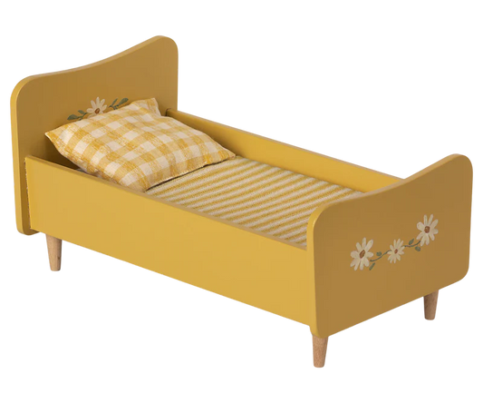*PRESALE* Maileg Wooden Bed, Miniature - Yellow (Teddy/Rabbit Size)