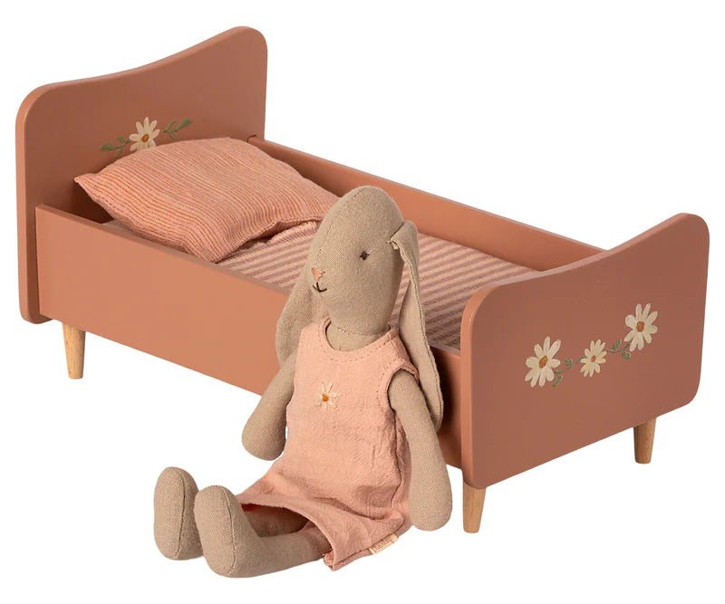 Maileg Wooden bed, Mini - Rose