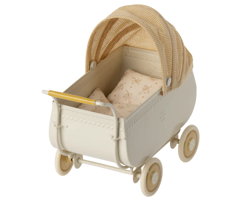 *PRESALE* Maileg Micro Pram, Yellow (Teddy/Rabbit Size)