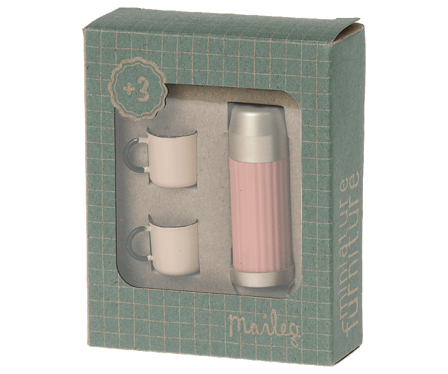 Maileg Thermos and cups - Soft coral