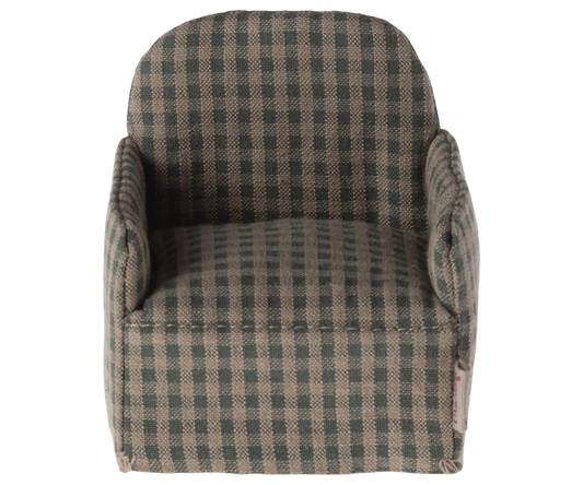 Maileg Chair, Mouse - Green checker