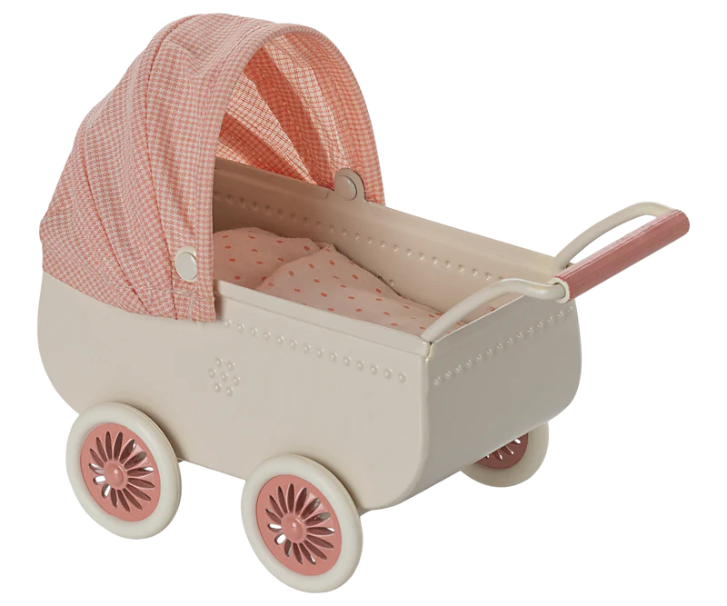 Maileg Pram, Mouse - Coral