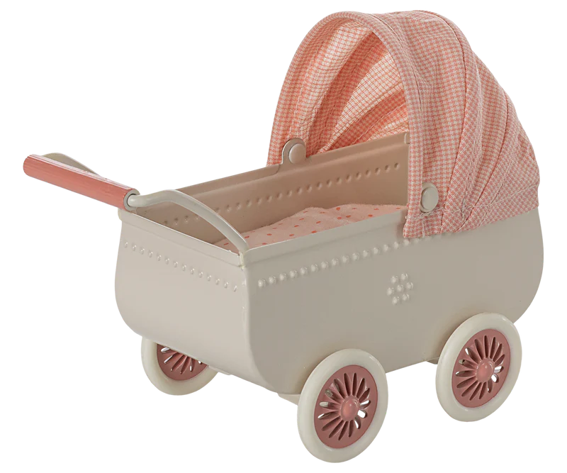 Maileg Pram, Mouse - Coral