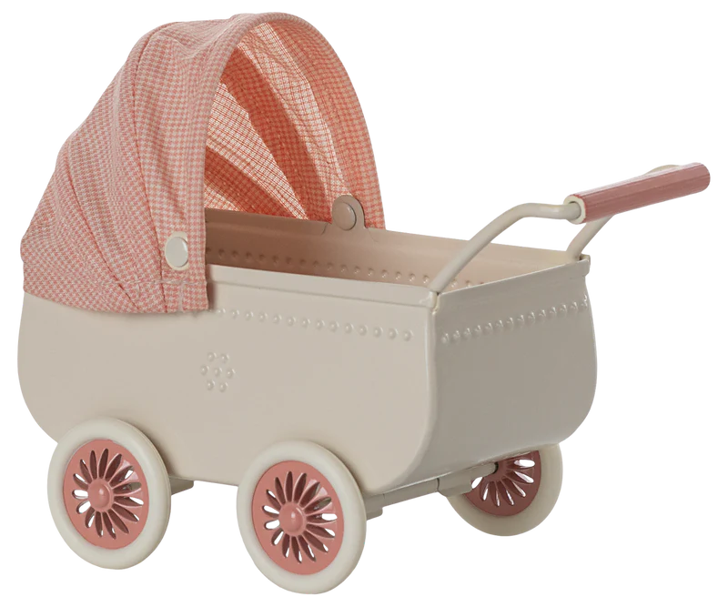 Maileg Pram, Mouse - Coral