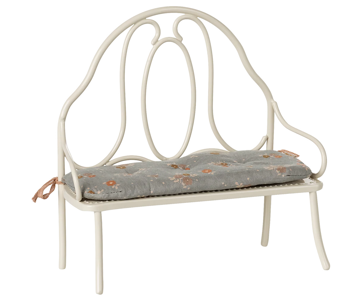 *PRE-SALE* (OCTOBER) Maileg Vintage bench, Mini - Off white(Teddy Size)