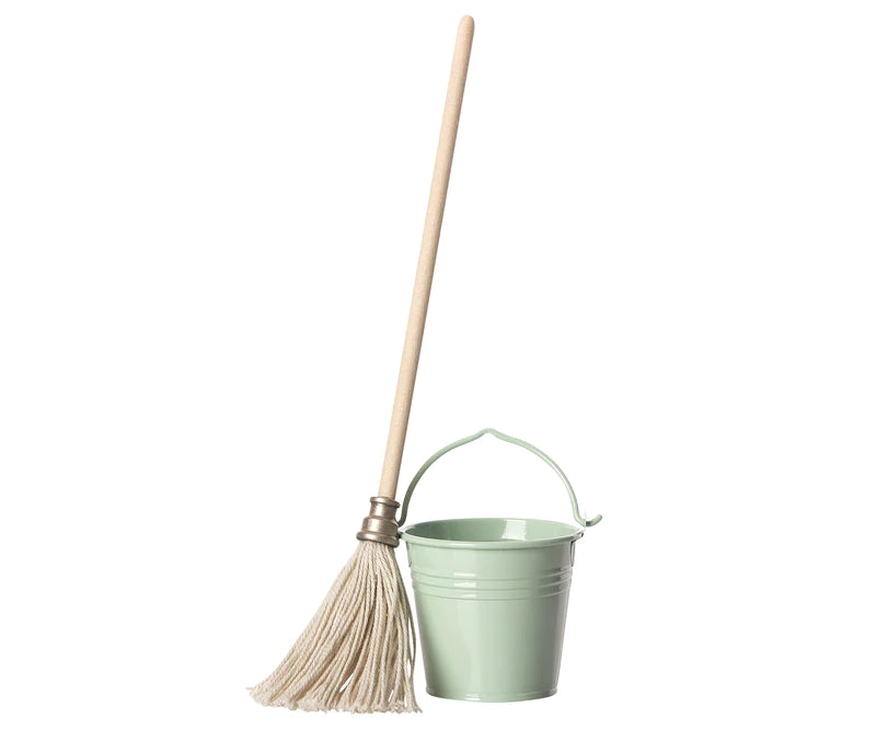Maileg Miniature bucket and mop