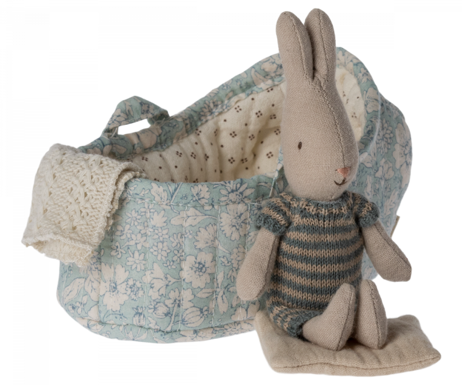 Maileg Rabbit in carry cot, Micro