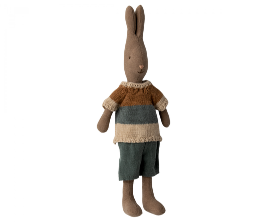 Maileg Rabbit size 2 (11.42"), Brown - Shirt and shorts