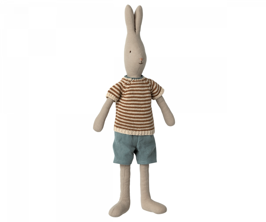 Maileg Rabbit size 3 (18.5"), Classic - Knitted shirt and shorts