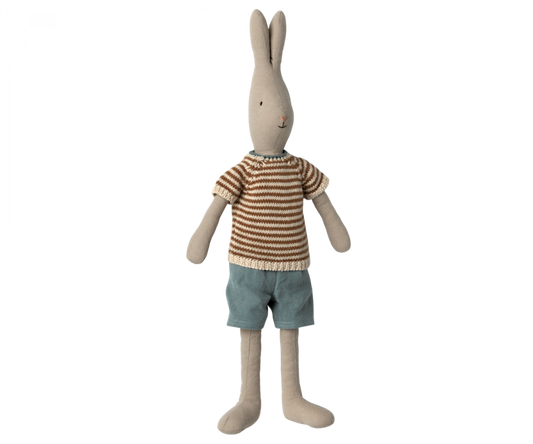 Maileg Rabbit size 3 (18.5"), Classic - Knitted shirt and shorts