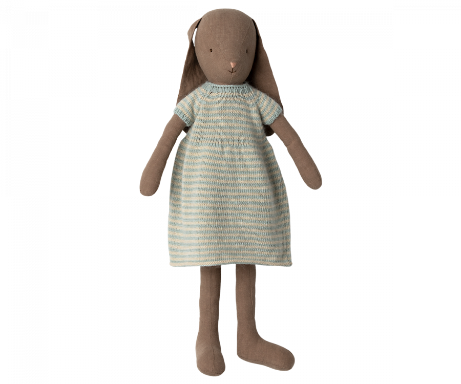 Maileg Bunny size 4 (19.68"), Brown - Knitted dress