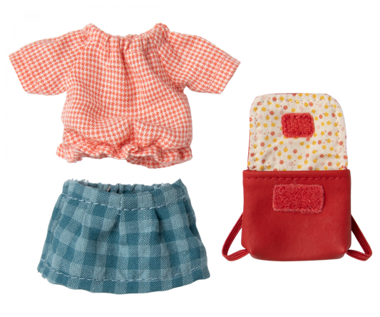 Maileg Clothes and bag, Big sister mouse - Red