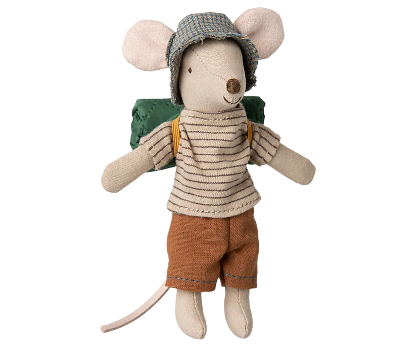 Maileg Hiker mouse, Big brother - Thin stripes