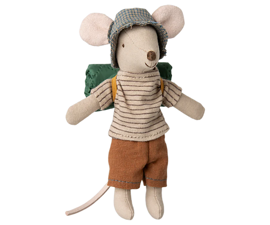 Maileg Hiker mouse, Big brother - Thin stripes